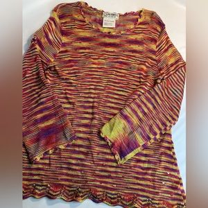 Valenti Rome New York Paris colorful crochet sequin top large